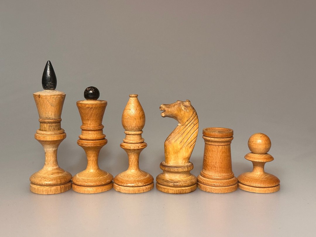 最稀有的俄罗斯苏维埃西洋棋组，1920年代或1940年代 - 桌游/玩具 - 木头 黑色