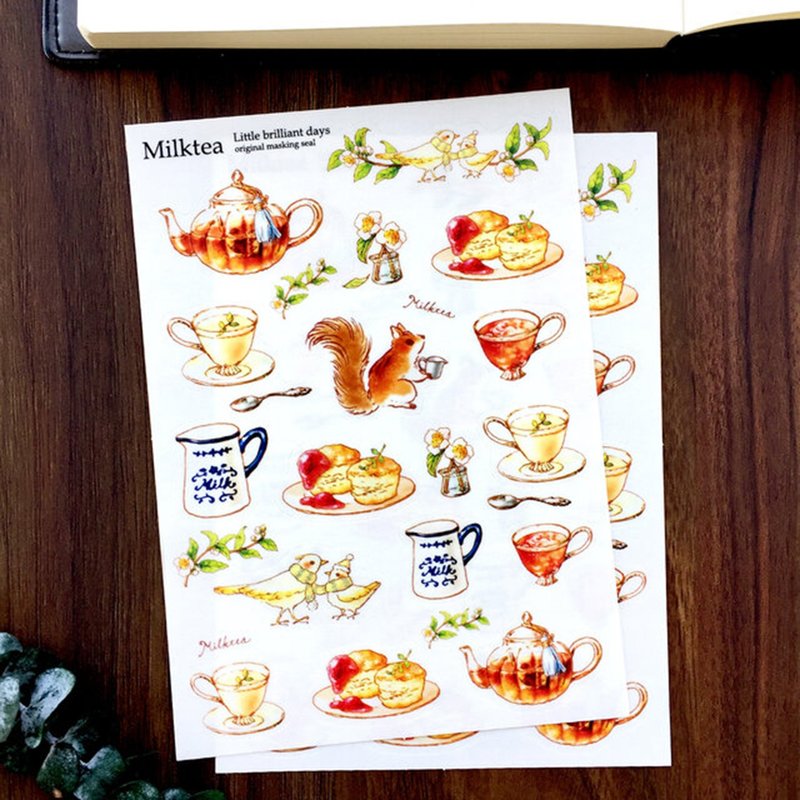 Masking sticker Milktea - 贴纸 - 纸 咖啡色