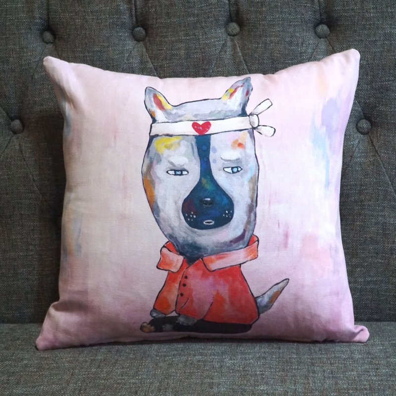 浪浪抱枕 X 静坐系列 * LOVE DOG - 枕头/抱枕 - 棉．麻 