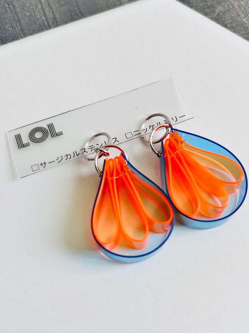 2way饰品 PVC 设计 A018 - 耳环/耳夹 - 其他材质 橘色
