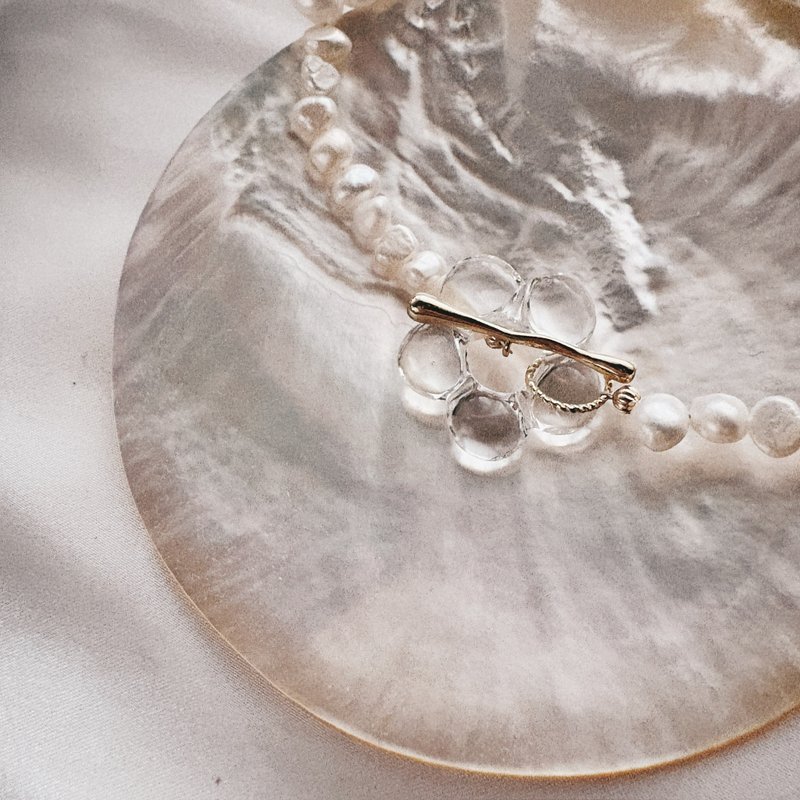 微定制-晨光花扣巴洛克珍珠项链 // 项链手链两用 - 项链 - 珍珠 白色