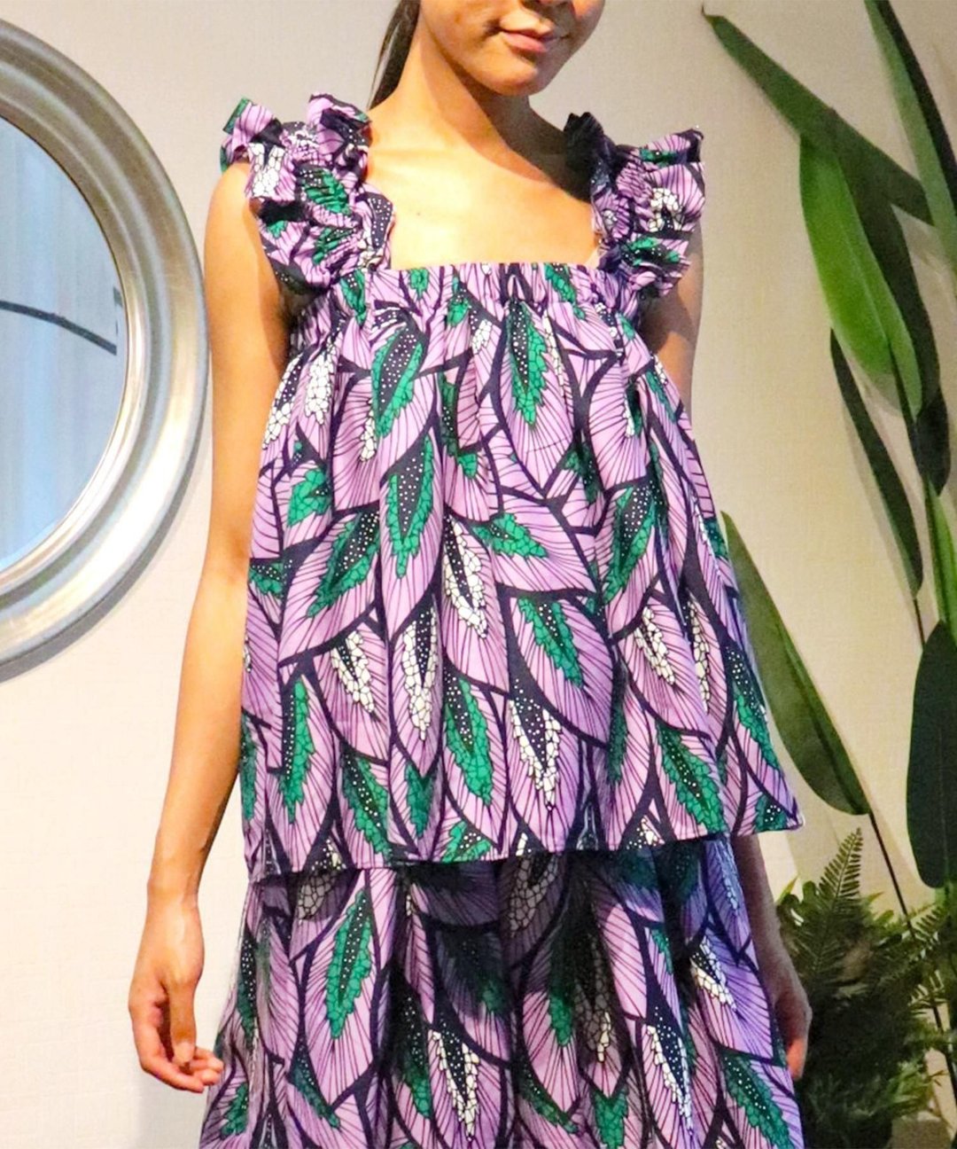 SHOULDER FRILL CAMI BUSTIER 151/MY PLUME - 女装上衣 - 聚酯纤维 紫色