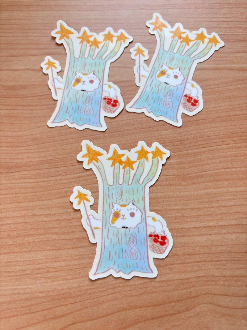 Cyndraw 星星树猫仙光膜防水贴纸 - 贴纸 - 纸 多色