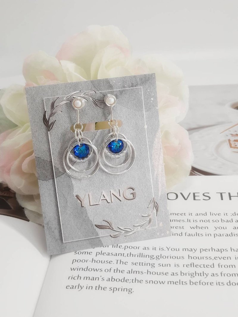 YLANG【梦回】经典圆框系列Swarovski/艺术铜线 - 耳环/耳夹 - 其他金属 多色