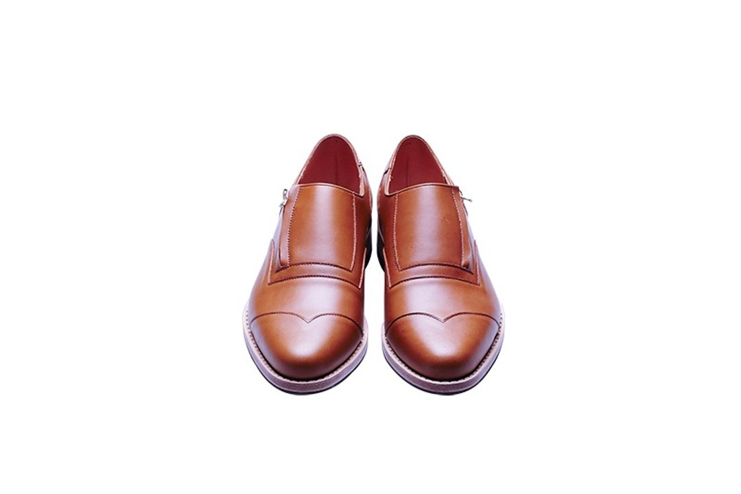 Stitching Sole_Frontier_Tan - 男款皮鞋 - 真皮 橘色