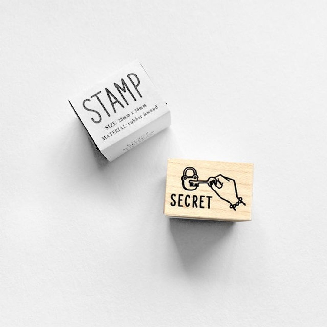 日本 KNOOP WORKS 印章 (SECRET) 机密文件 - 印章/印台 - 木头 卡其色