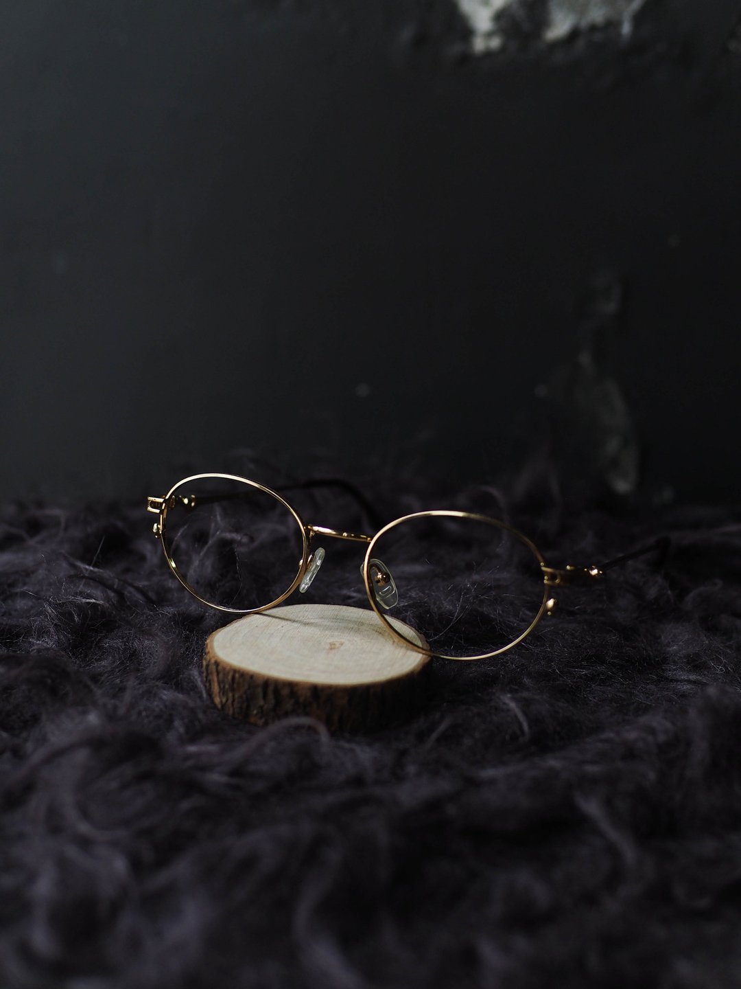 金沙黄太极圆珠篓空椭圆形细框金属镜框 古董眼镜 Italy/glasses - 眼镜/眼镜框 - 贵金属 金色