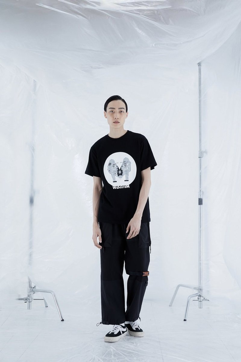 窥视Tee - 黑 - 中性连帽卫衣/T 恤 - 棉．麻 黑色