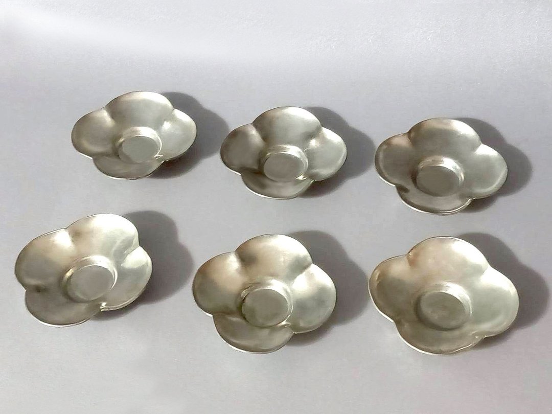 锡茶托—柿柿如意 (大) - 茶具/茶杯 - 其他金属 银色