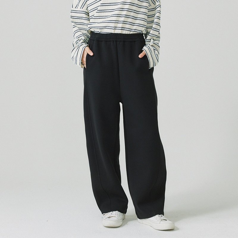 【Simply Yours】重磅针织伦裤 黑F - 女装长裤 - 棉．麻 黑色