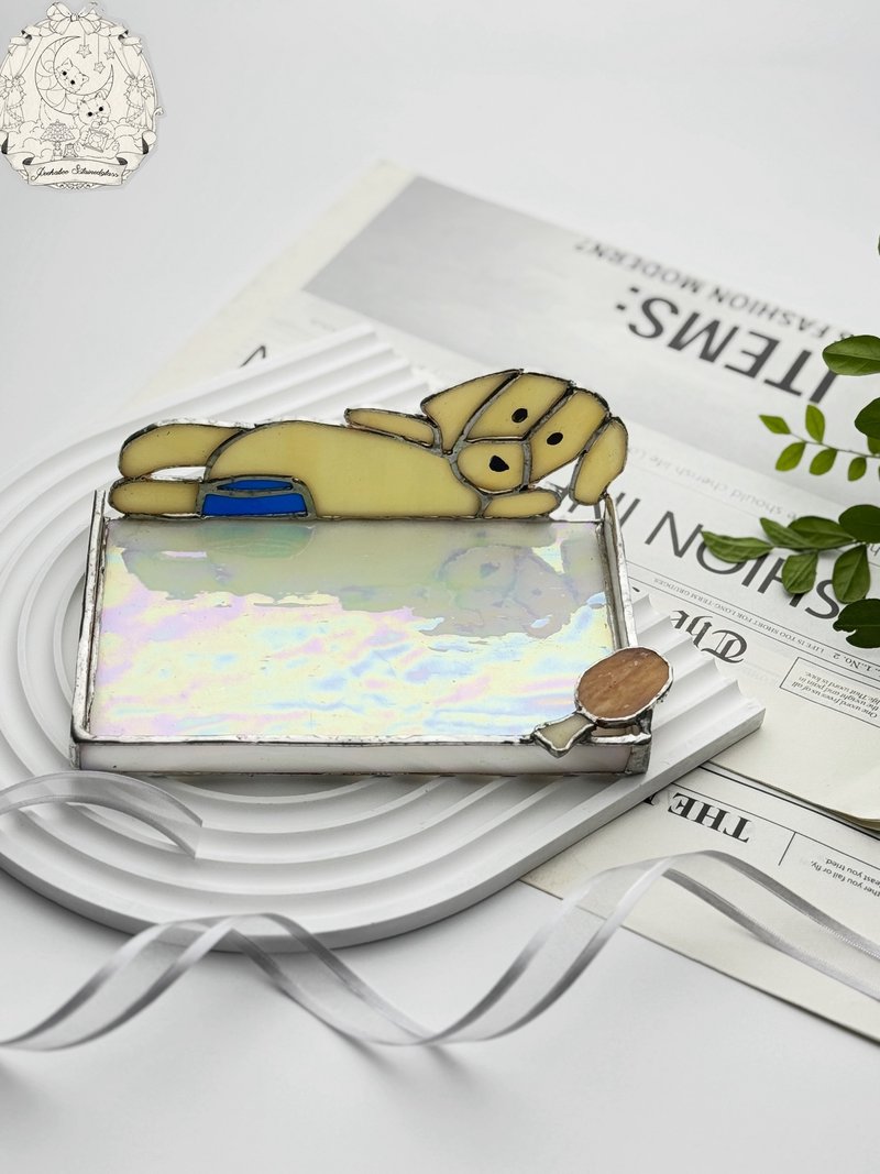 彩色玻璃-镶崁玻璃体验课-拉布拉多置物盒 - 陶艺 - 其他材质 