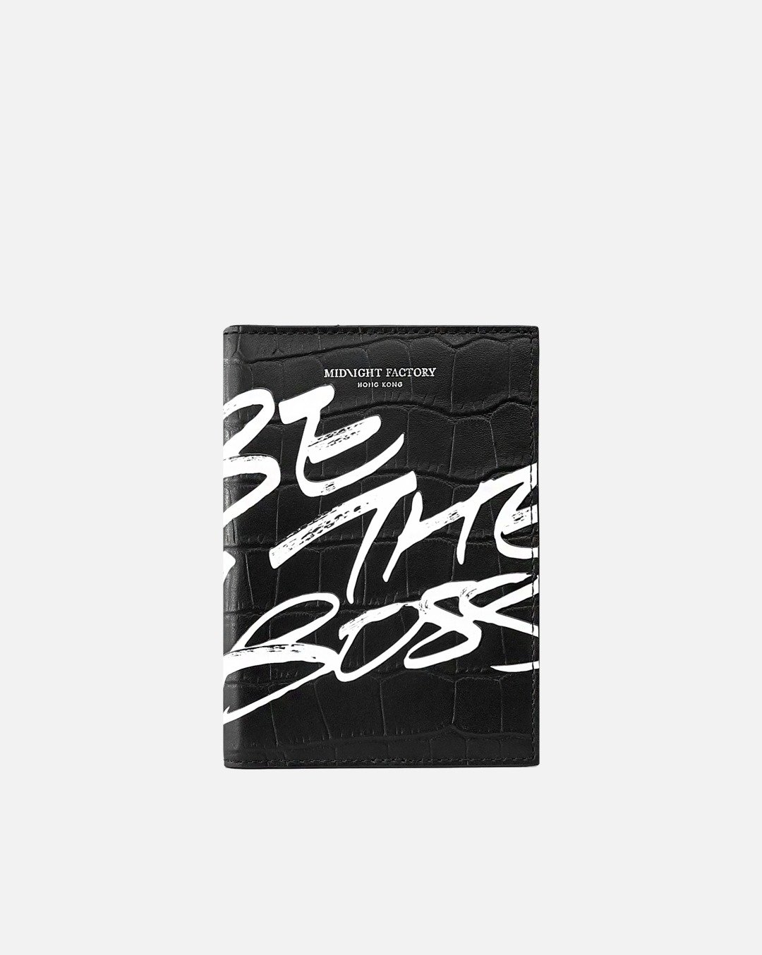 Be The Boss 鳄鱼纹护照夹 - 护照夹/护照套 - 真皮 黑色