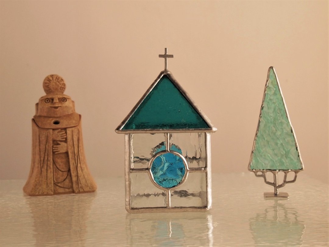 To the church [Ⅱ] <Blue>: candle holder Stained Glass - 灯具/灯饰 - 玻璃 