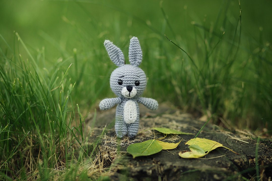 Crochet bunny, Crochet bunny Stuffed toy, bunny toy,  knitted bunny - 玩具/玩偶 - 羊毛 蓝色