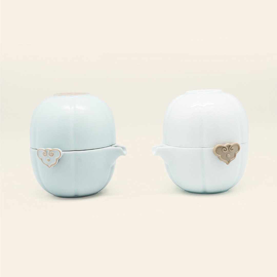 【礼物首选】陆宝 祥云如意随手泡 一壶一杯 + 携行包 旅行茶具 - 茶具/茶杯 - 陶 透明