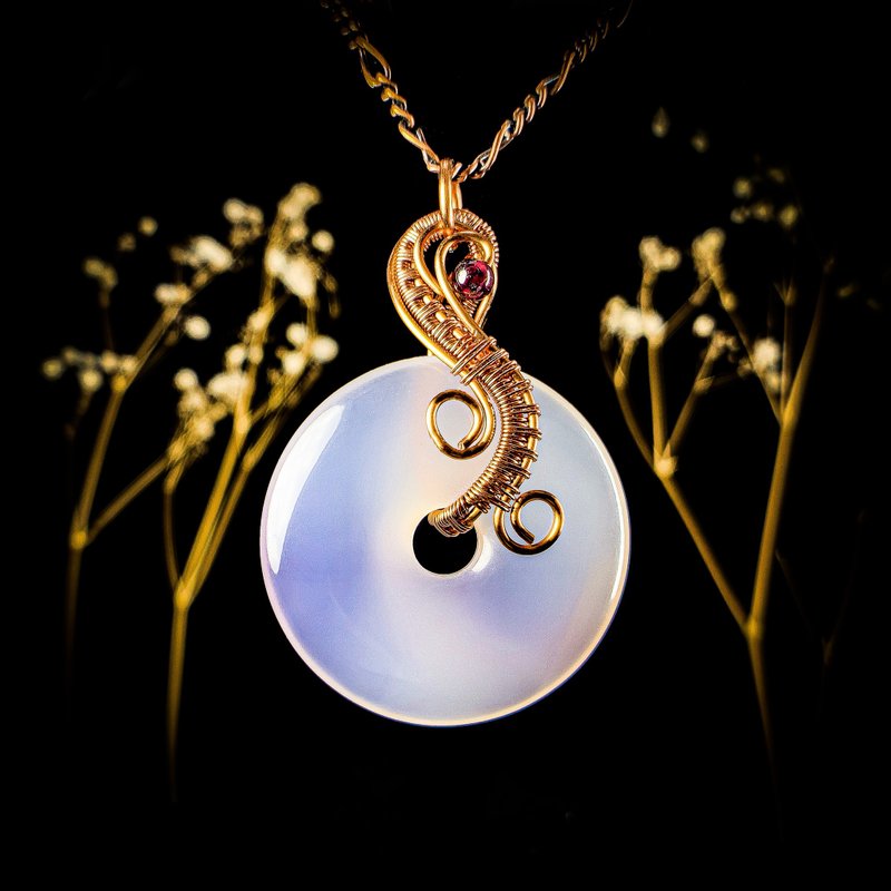 【如意】酒精蓝宝/酒精蓝玉髓 编织水晶项链 - 项链 - 玉石 蓝色