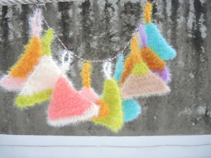 手工创作_编织菜瓜布_小三角/小花 - 碗盘清洁 - 其他材质 