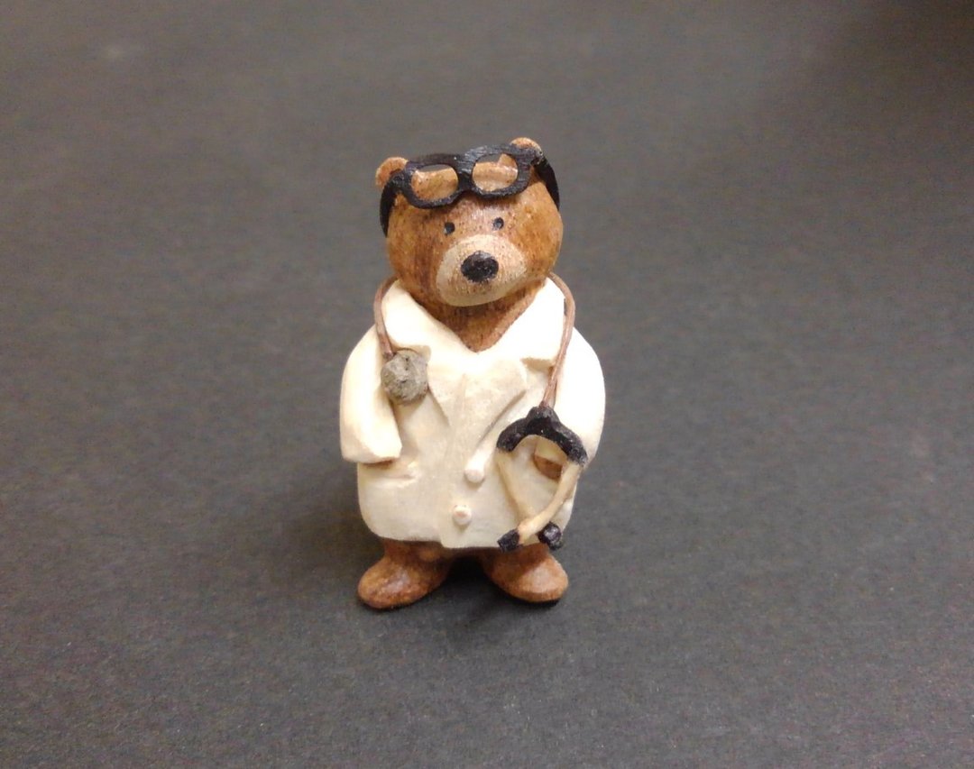 Doctor bear - 摆饰 - 木头 咖啡色