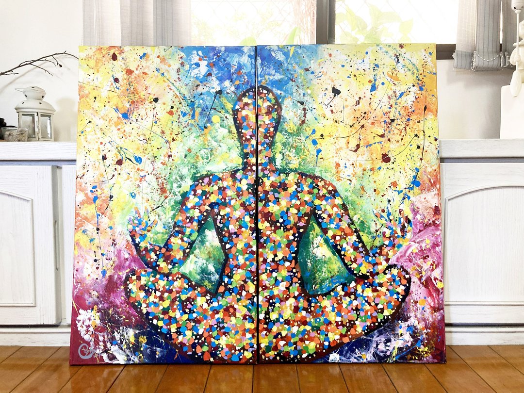 瑜伽绘画－绽放的莲花 - 海报/装饰画/版画 - 棉．麻 多色