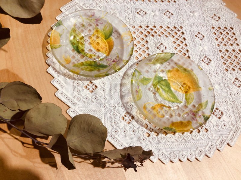 柠檬心双杯垫 玻璃 玻璃 杯垫 透明 毛胚体 五倍卷优惠 全馆85折 - 杯垫 - 玻璃 透明