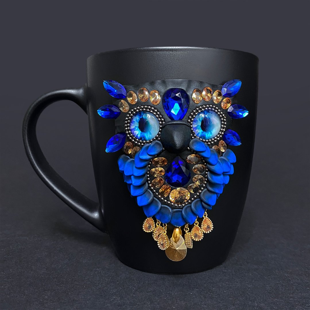蓝猫头鹰 - 咖啡杯/马克杯 - 其他材质 蓝色