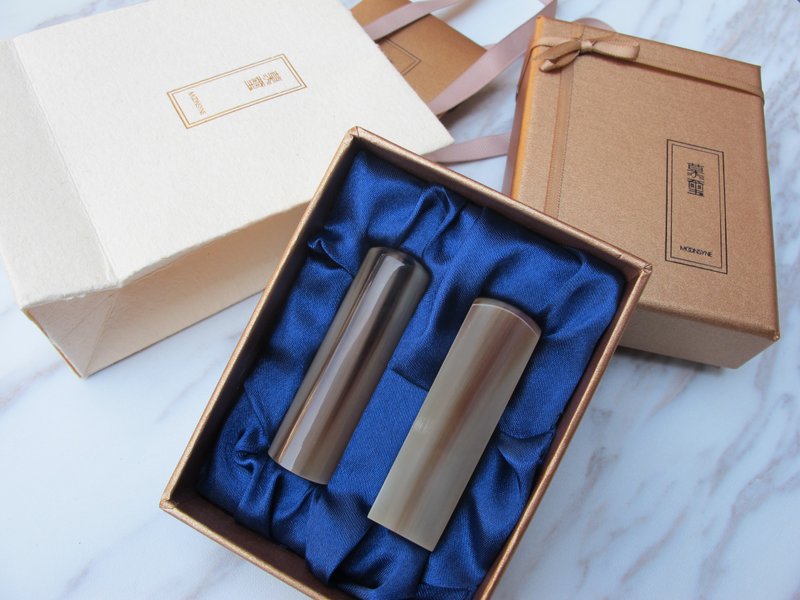 佳偶天成-牛角夫妻对章(加长) - 印章/印台 - 其他材质 