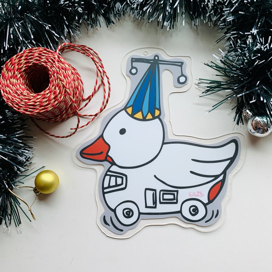 K【限量】艺术家联名系列 耶诞插画吊饰1入 - 摆饰 - 压克力 白色