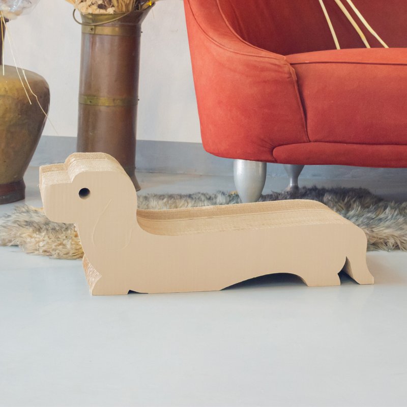 DACHSHUND 猫抓板 - 玩具 - 纸 卡其色
