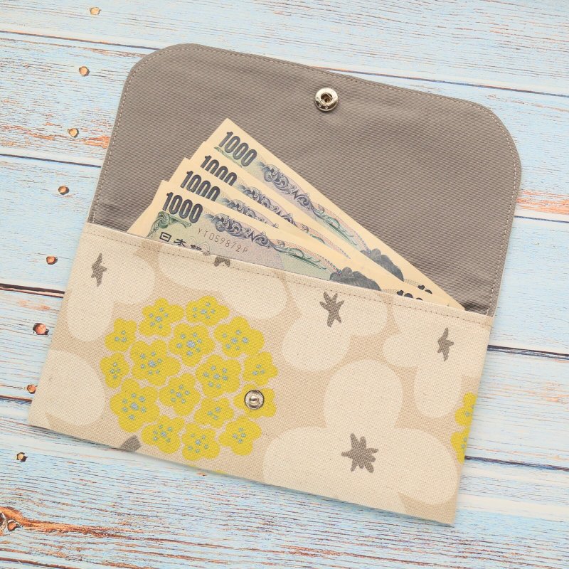 【夏日风铃】万用收纳袋 红包袋 存折袋 口罩收纳袋 日本进口布 - 化妆包/杂物包 - 棉．麻 黄色