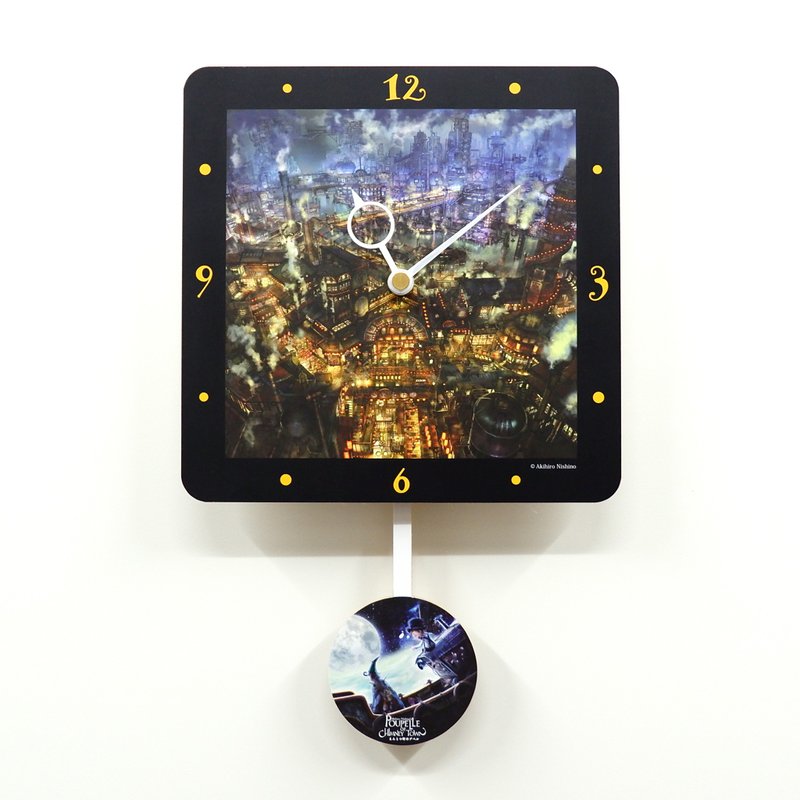 烟囱小镇的普佩 - 摆钟 - 时钟/闹钟 - 木头 金色