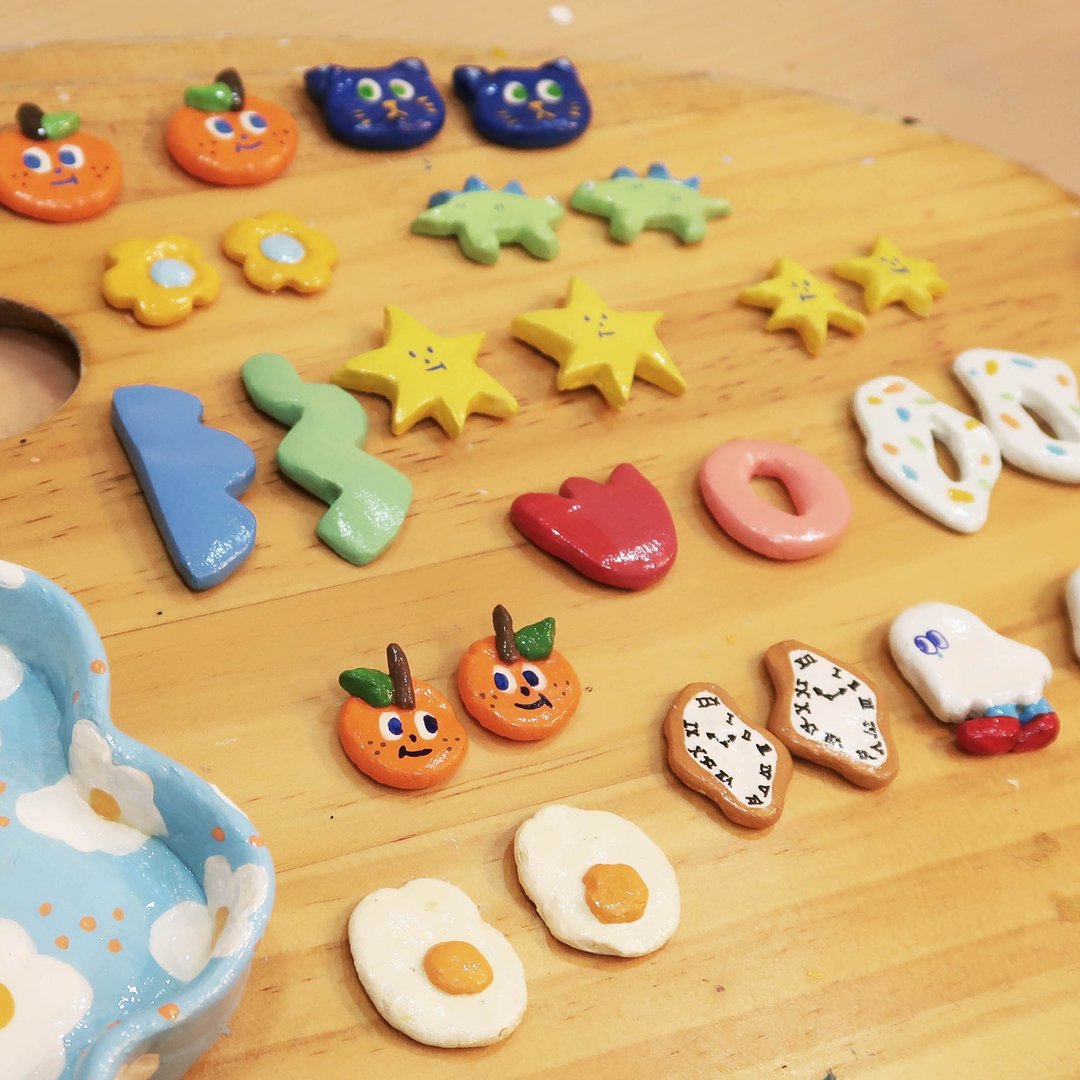 夏日免烧陶 饰品 DIY 15 件材料包【附教学影片】 - 金工/饰品 - 其他材质 多色