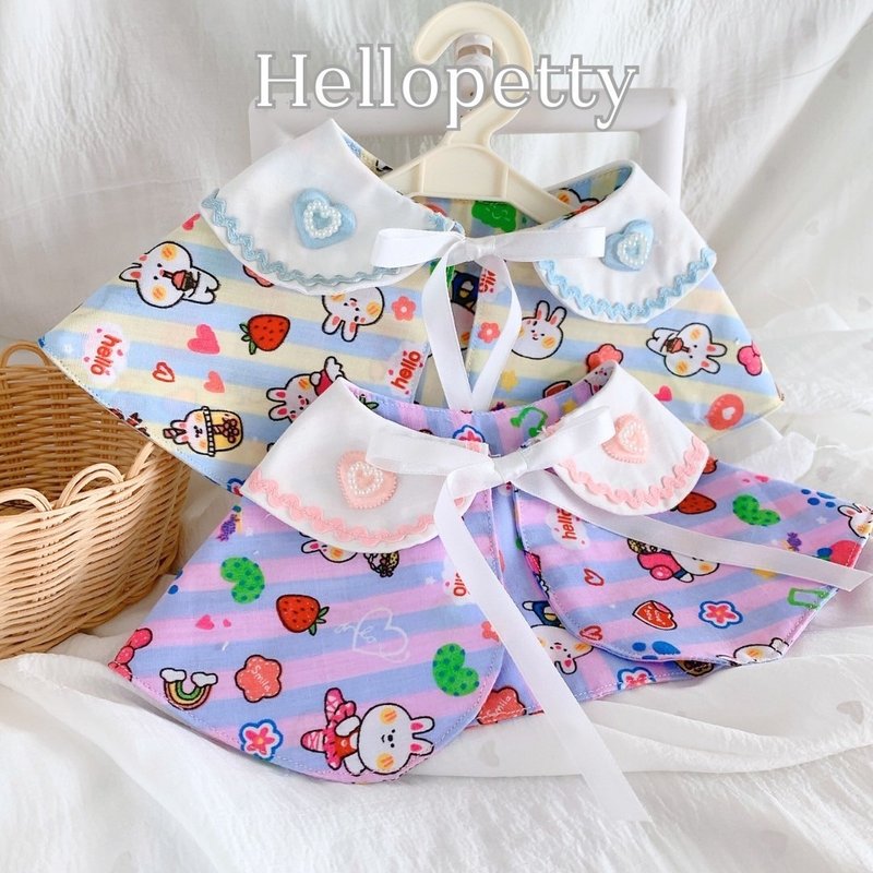 狗和猫毯子，兔子图案，紫和蓝 - 项圈/牵绳 - 其他材质 