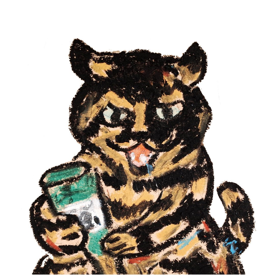 醉猫透明贴_玳瑁老大 - 贴纸 - 防水材质 