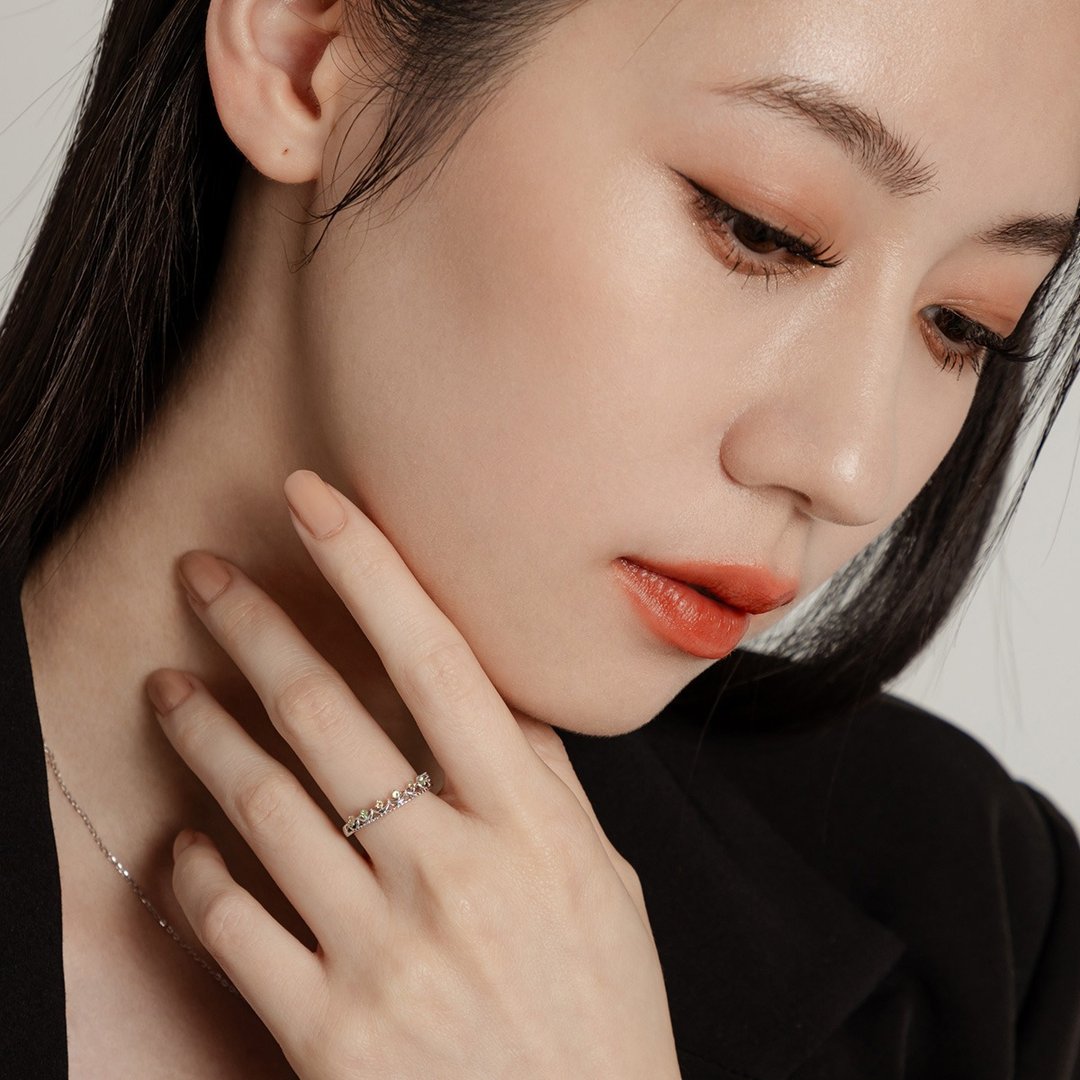 缪思MUSE | 橄榄石 黄水晶 S925纯银 | 经典璀璨镶钻戒指 - 戒指 - 水晶 黄色