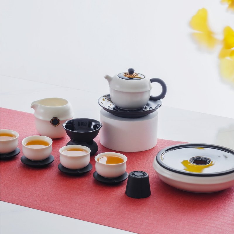 陆宝 海棠清欢茶礼 1壶1海5杯+壶承+水方 茶具组 - 茶具/茶杯 - 瓷 