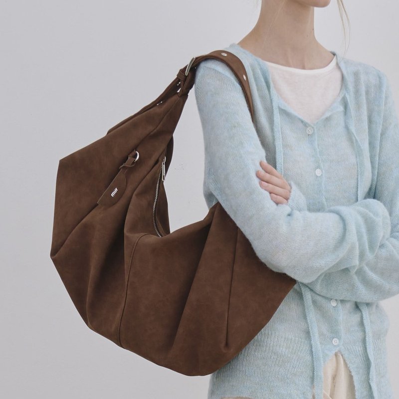 韓國製 MUR Romi hobo bag 手袋/單肩包/上肩袋/手提袋 Sue dk br - 侧背包/斜挎包 - 环保材料 