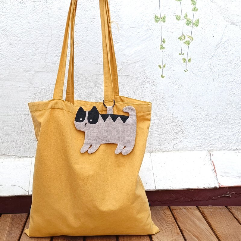 猫咪亚麻零钱包：收纳零钱与卡片的小巧钱包 - 零钱包 - 亚麻 灰色