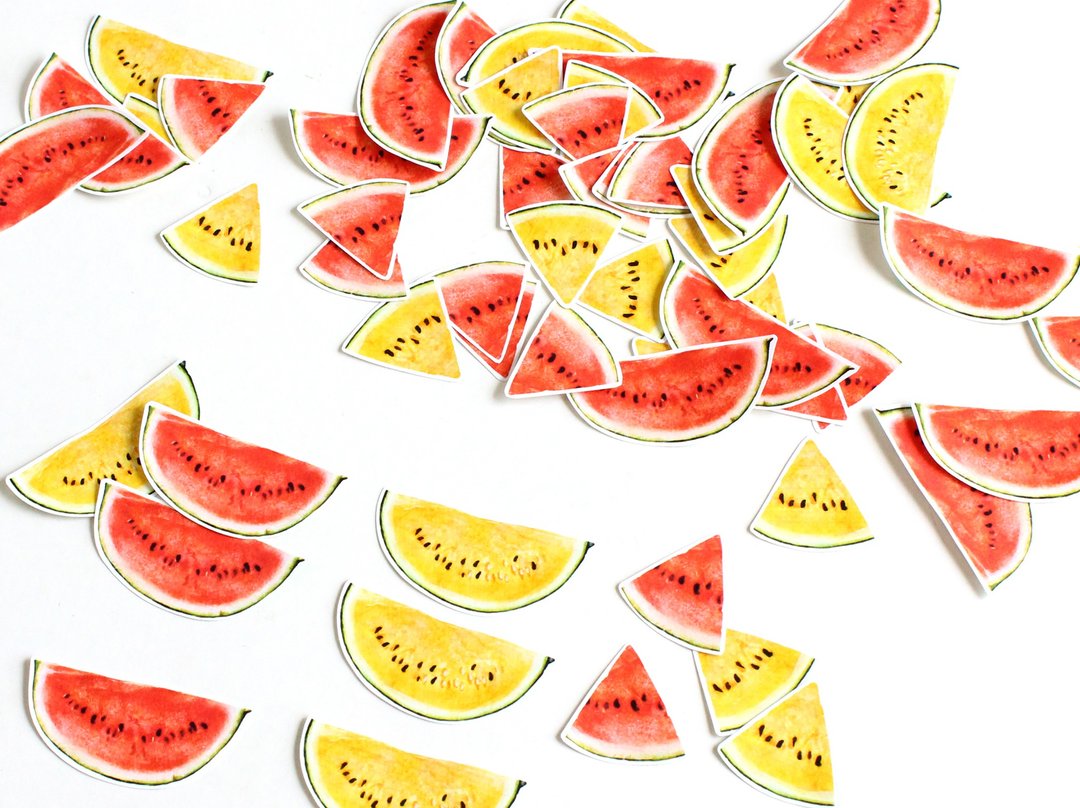 Illustration Flakes Seal -Watermelon- - 贴纸 - 纸 红色
