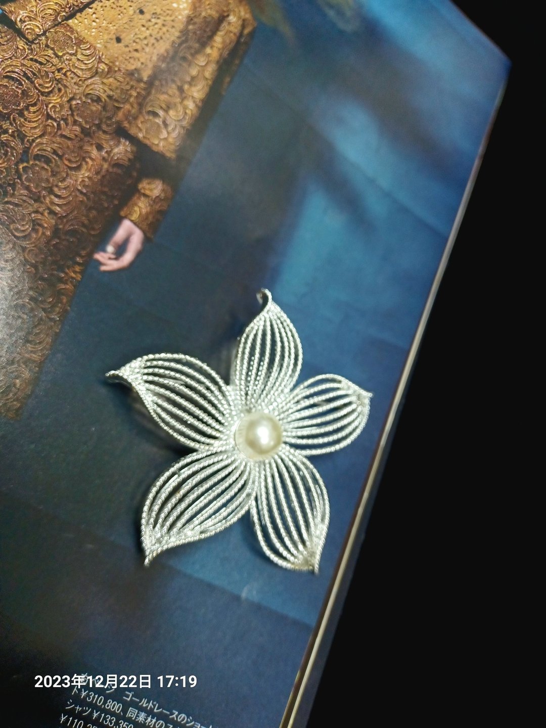 vintage jewelry  Sarah Coventry古董别针 moon flower - 胸针 - 其他金属 