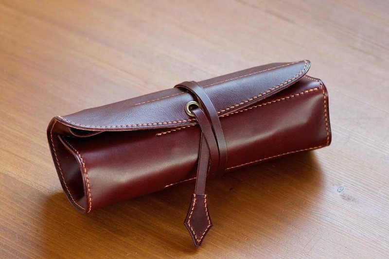 Roll pen case 5 pcs - 铅笔盒/笔袋 - 真皮 红色