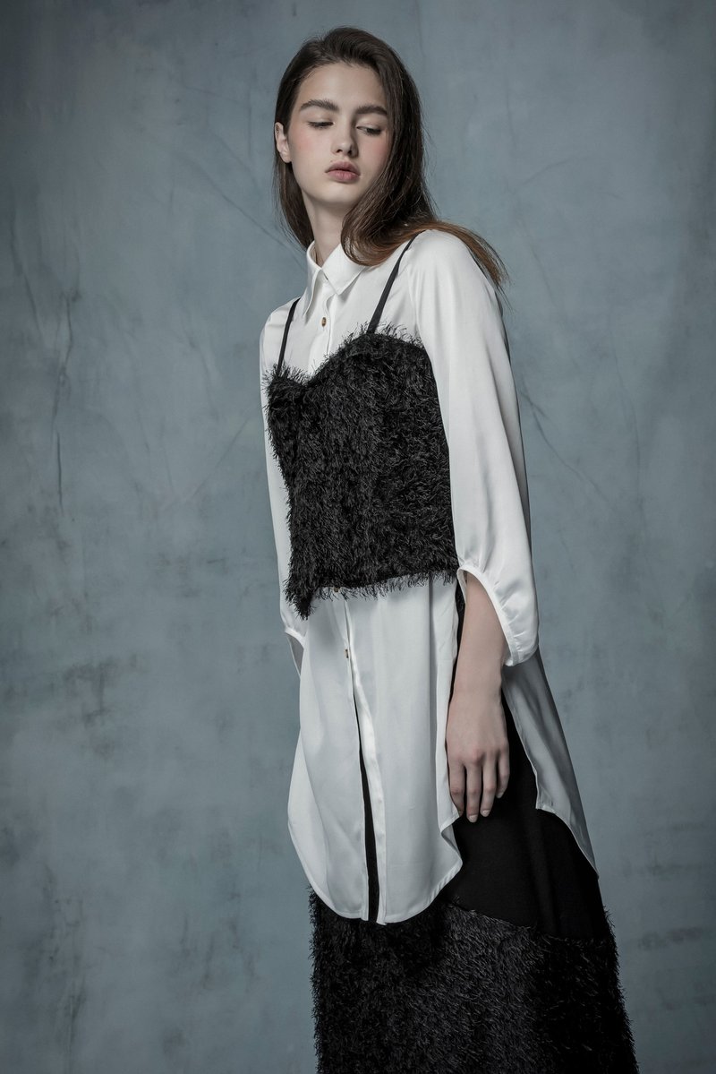 YUWEN 黑色小背心 - 女装背心 - 聚酯纤维 黑色