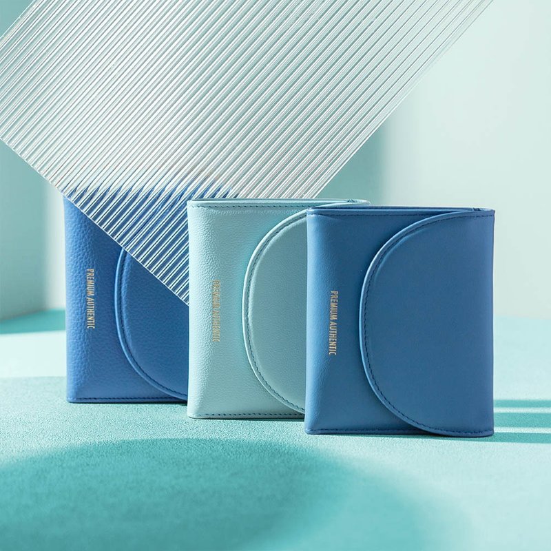 PA暮-Capri真皮短夹-多色任选 - 皮夹/钱包 - 真皮 蓝色