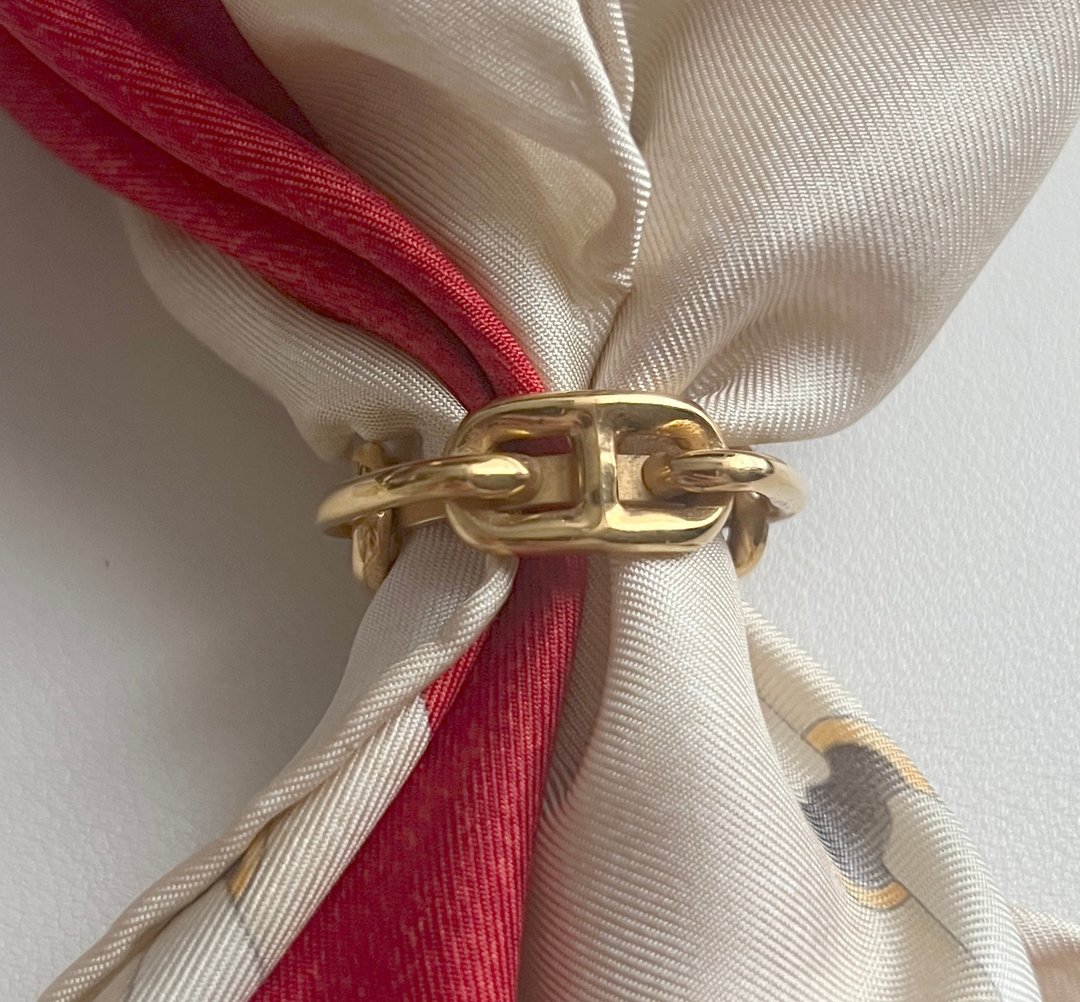 Hermes scarf ring 90 金色经典猪鼻丝巾扣环 日本中古vintage - 其他 - 其他金属 金色