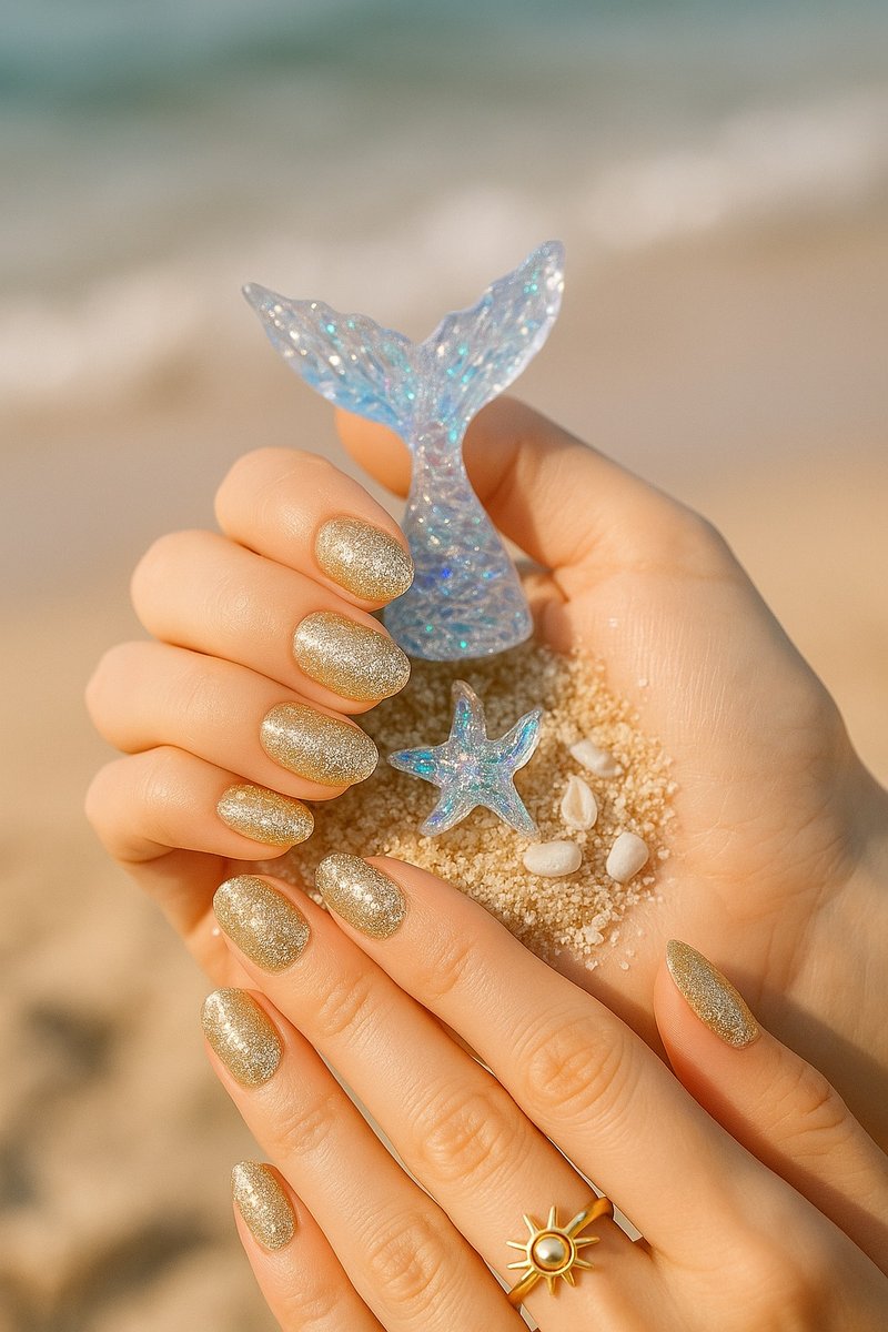 人鱼亮片金色#801C 美甲凝胶 Gel Nail Polish - 指甲油/指甲贴 - 其他材质 