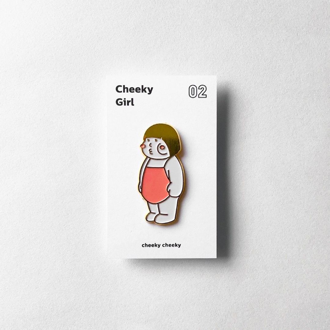 cheeky cheeky girl 厚面女 金属 徽章 / 别针 - 徽章/别针 - 其他金属 白色