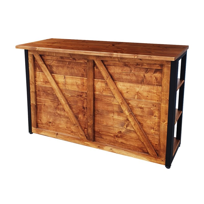 LOFT 工业风 谷仓门造型 中岛桌 吧台桌 柜台 可订制 CU087 - 餐桌/书桌 - 木头 咖啡色