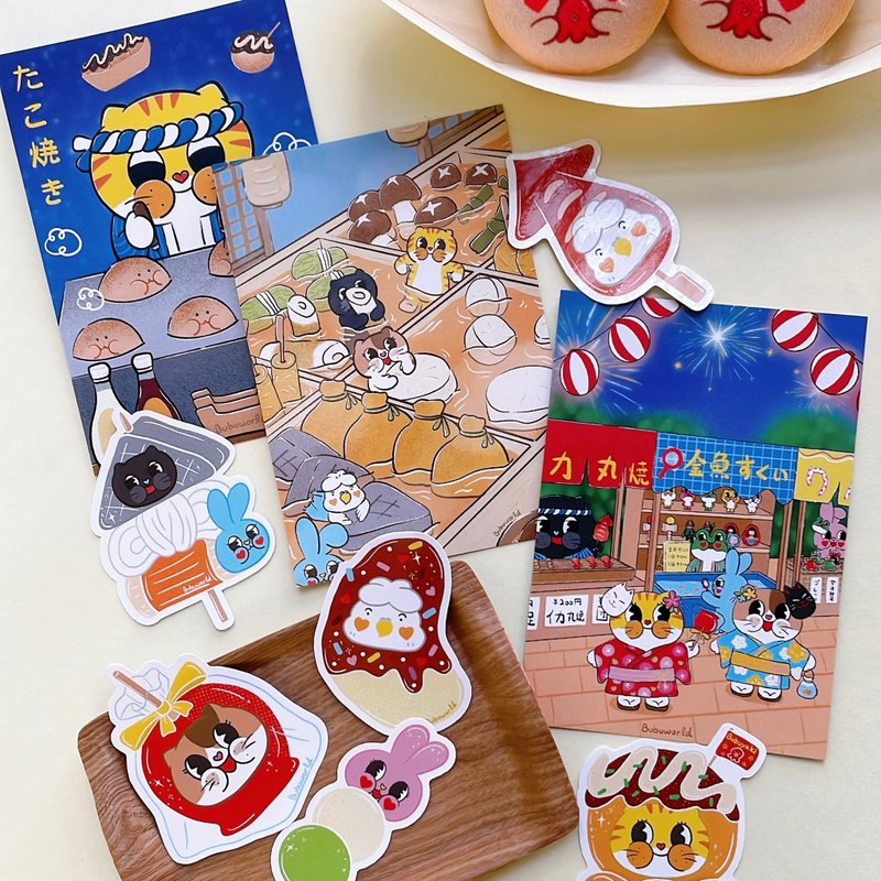 Bubuworld夏祭系列 章鱼烧关东煮明信片海报卡片 共2款 - 卡片/明信片 - 纸 
