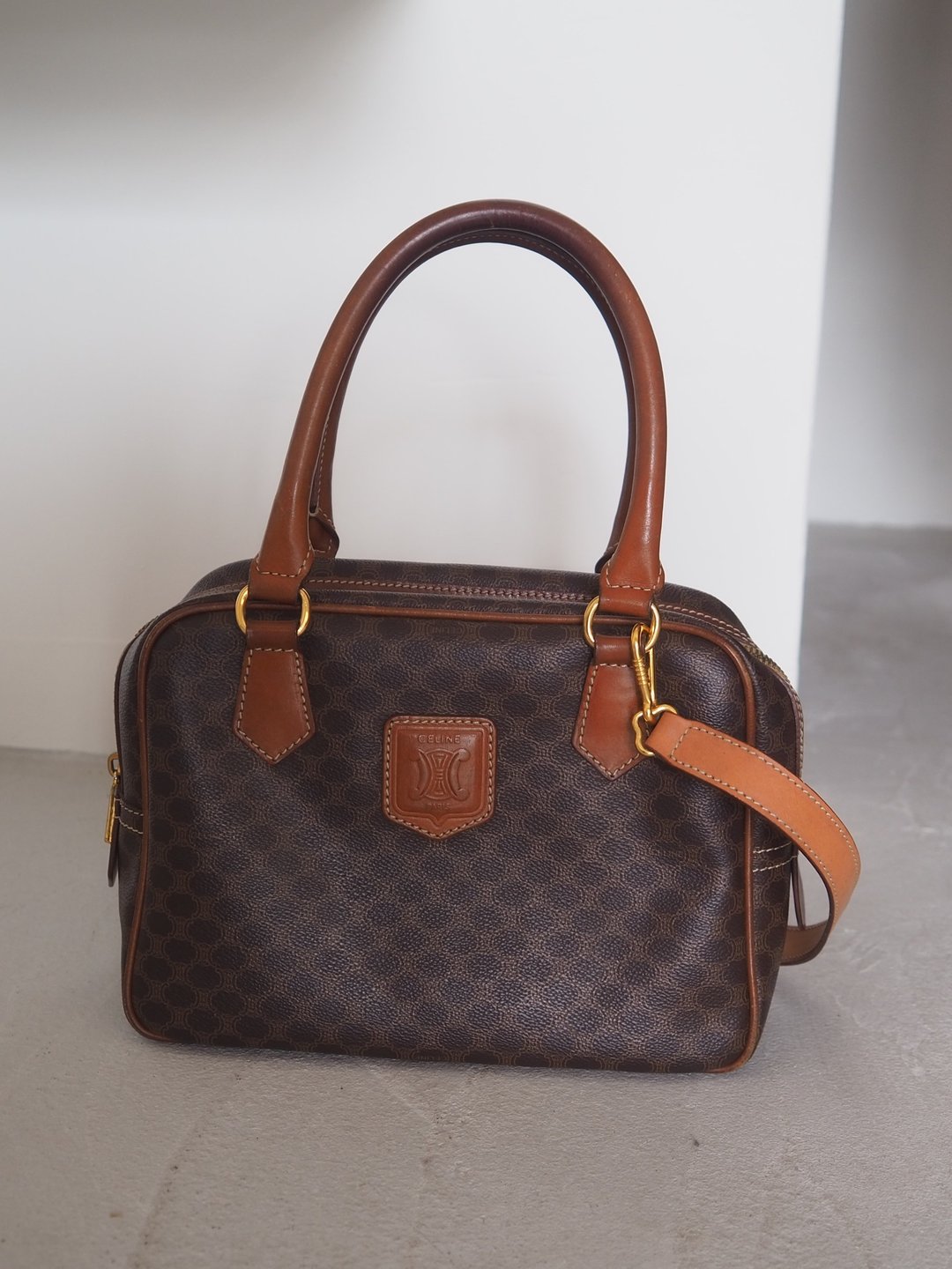 CELINE 赛琳 凯旋门 2way 手提包 肩背包 棕色 古董级复古单品 - 手提包/手提袋 - 真皮 咖啡色