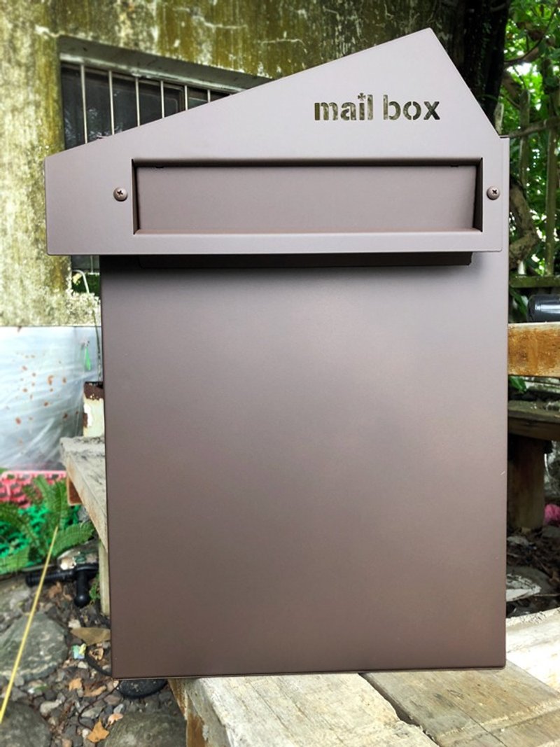 锐利式几何风格　不锈钢崁入式信箱　埋入式坎入式嵌入式信箱 - 墙贴/壁贴 - 其他金属 咖啡色