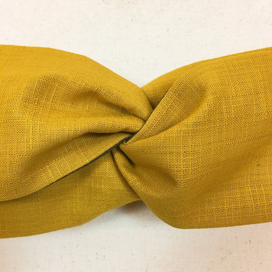 Mr.Tie 独家设计 手工缝制 玫瑰发带 Rose Hairband 005 - 发饰 - 棉 黄色